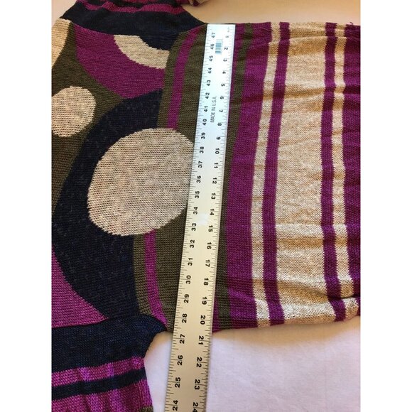 Vintage Umberto Ginocchietti Womens Striped Dot Knitted Pullover Sweater Purple - Picture 5 of 10